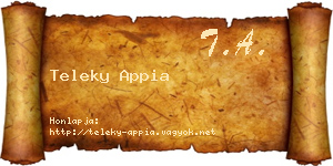 Teleky Appia névjegykártya